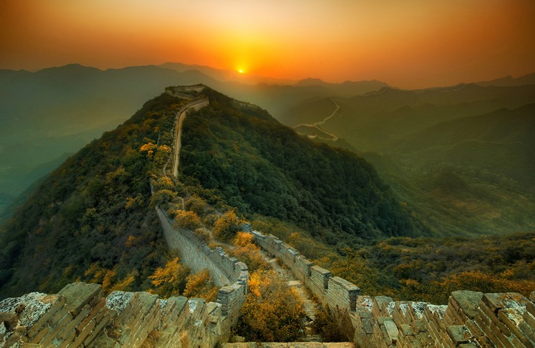 great wall china sunset photograph by trey ratcliff