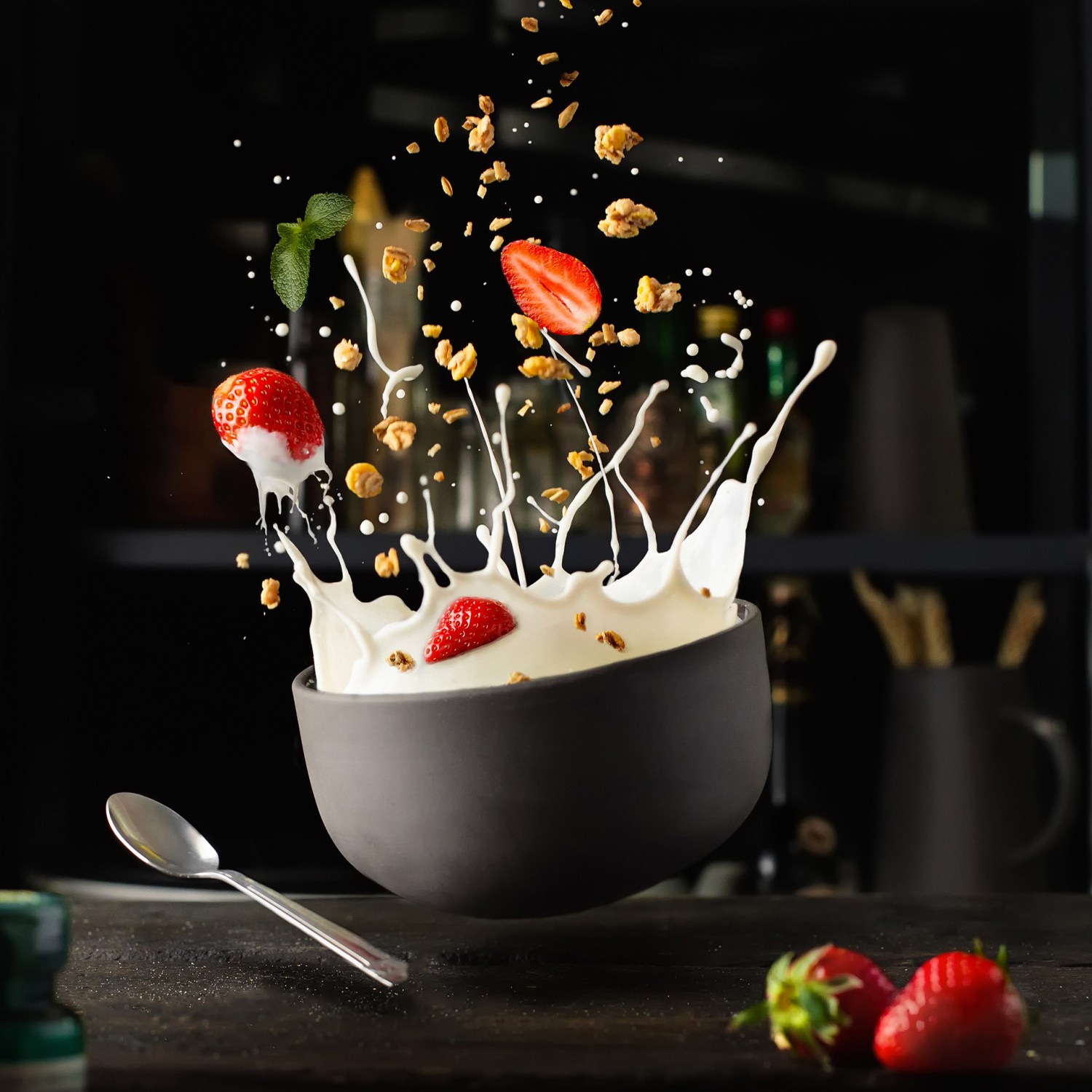 12 creative food photography ideas strawbeery cream by pavel sablya