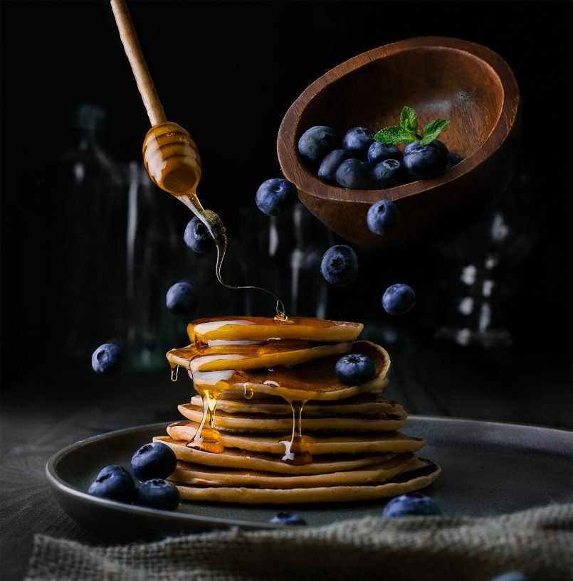 3 creative food photography ideas honey pan cakes by pavel sablya