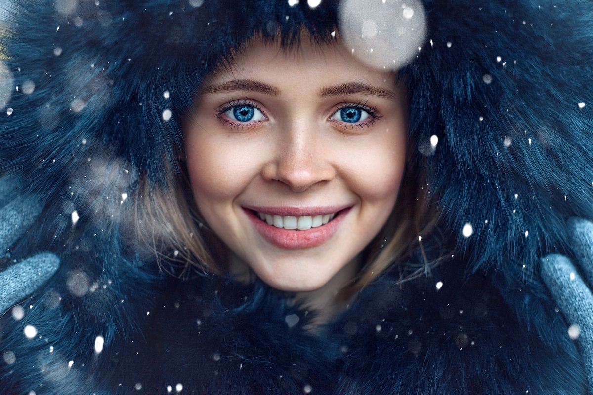 fashion photography winter smile by maks kuzin
