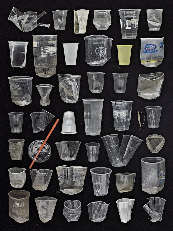 photography idea arrange scrap plastic cups