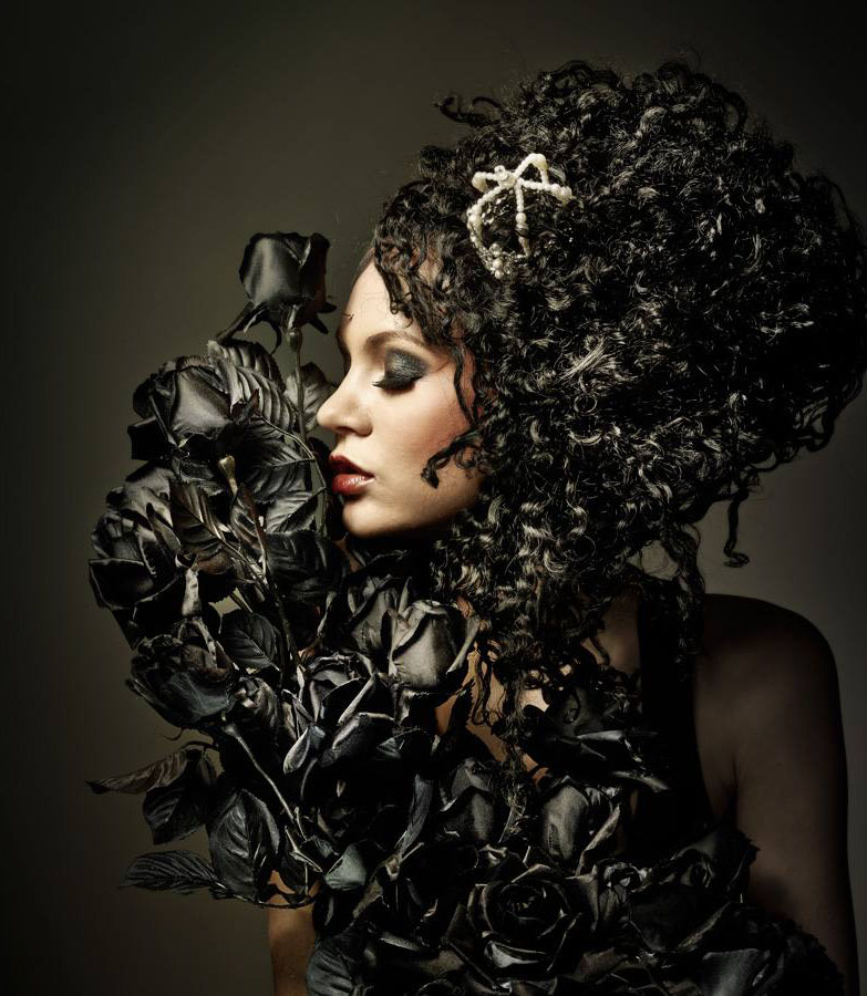 girl with black rose by eric dinardi