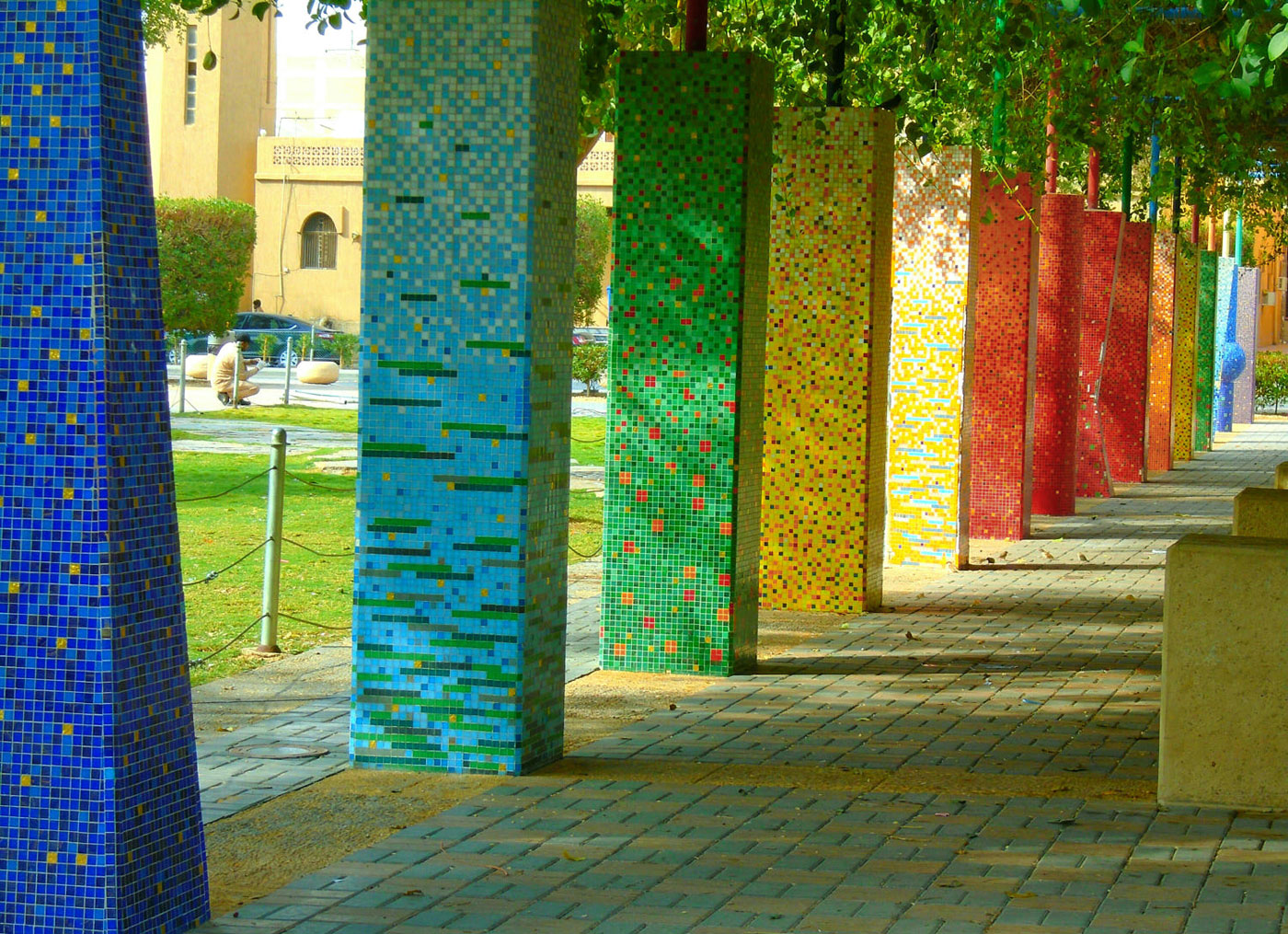 colorful photography pillars by jeeda ghazal
