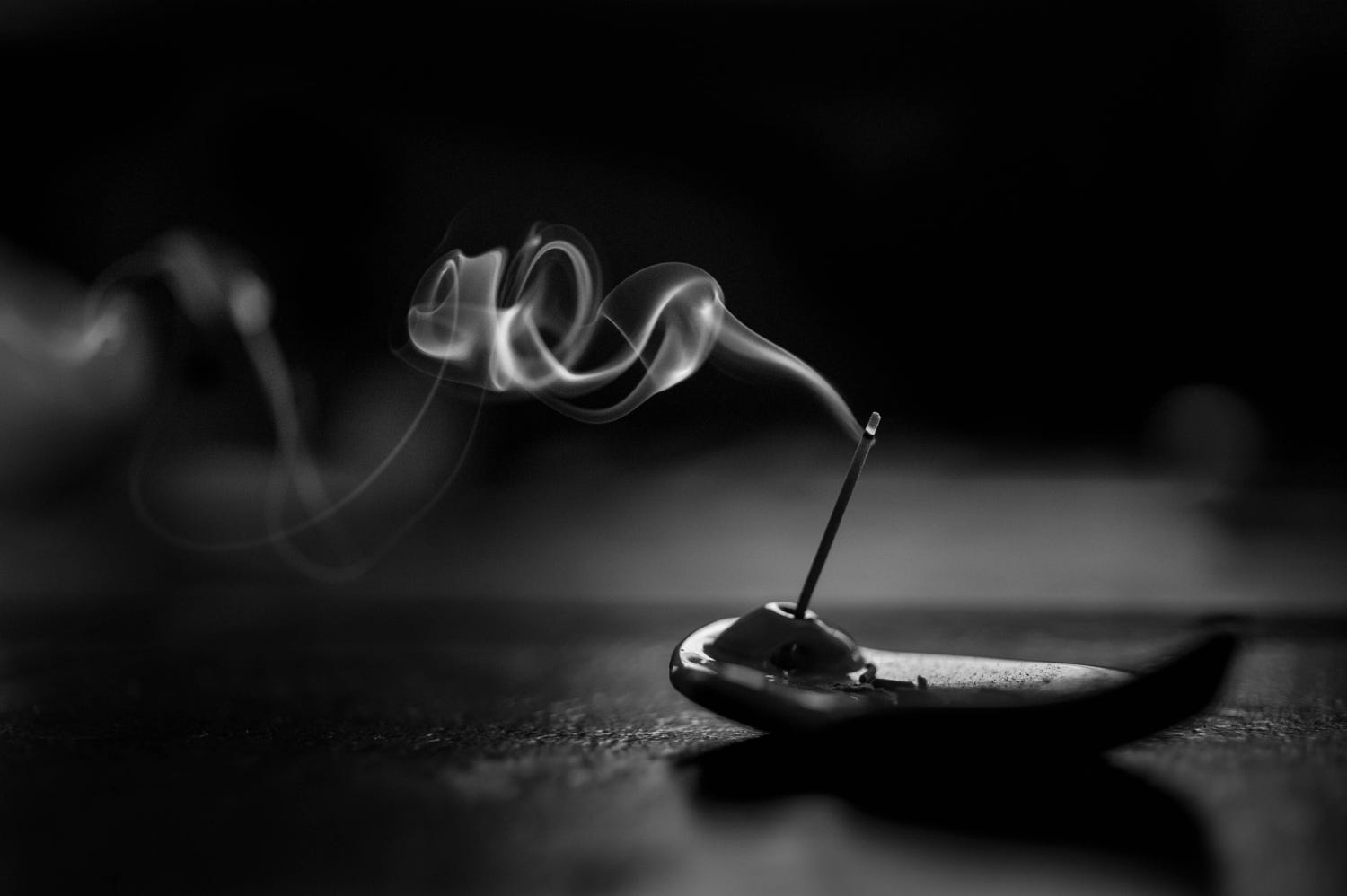 black white photography incense stick by miss kafka